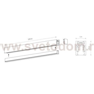 Шинопровод для магнитных треков Nowodvorski Nano Lvm Black (Cерия Nano, Цвет Черный) арт. 11724