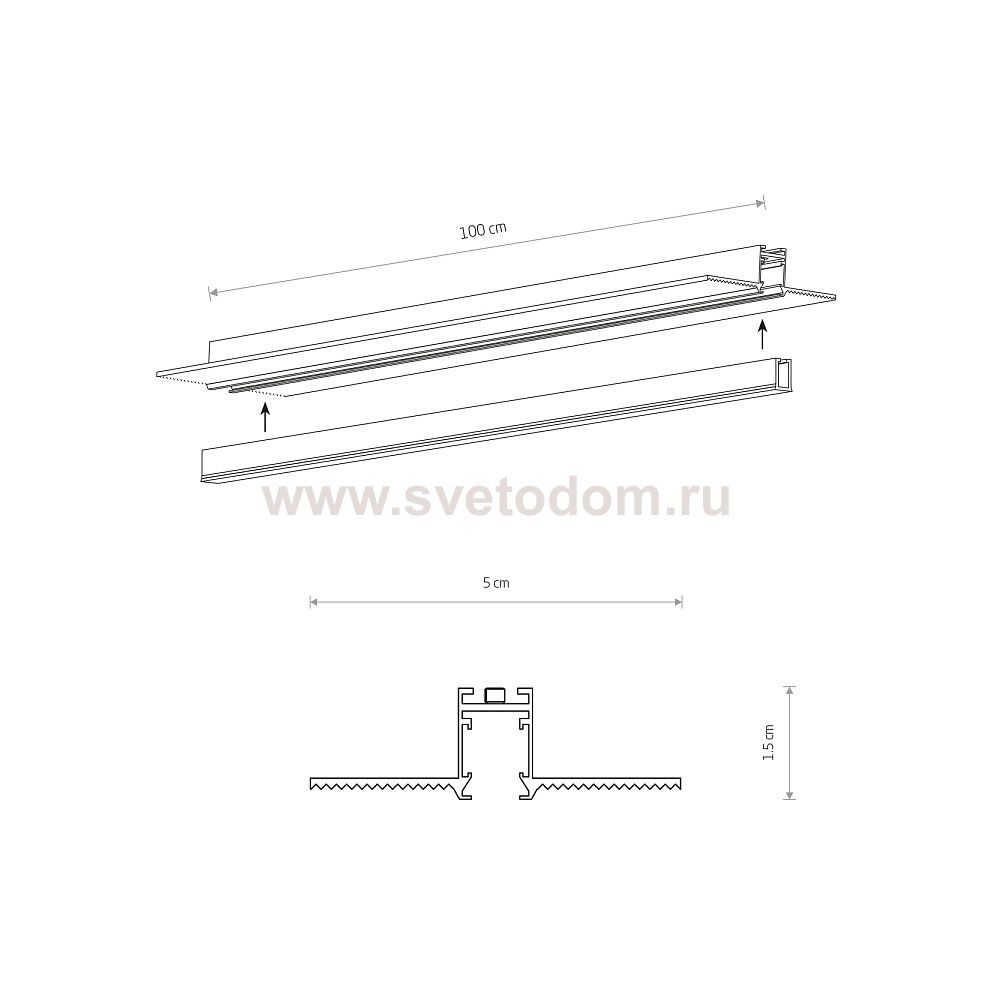 Встраиваемый шинопровод для магнитных треков Nowodvorski Nano Lvm Black (Cерия Nano, Цвет Черный) арт. 11730