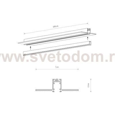 Встраиваемый шинопровод для магнитных треков Nowodvorski Nano Lvm Black (Cерия Nano, Цвет Черный) арт. 11730