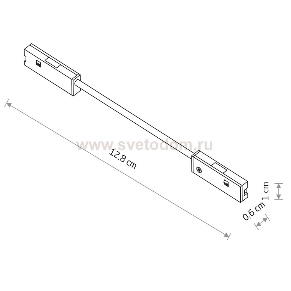 Коннектор для магнитных треков прямой Nowodvorski Nano Black (Cерия Nano, Цвет Черный) арт. 11735