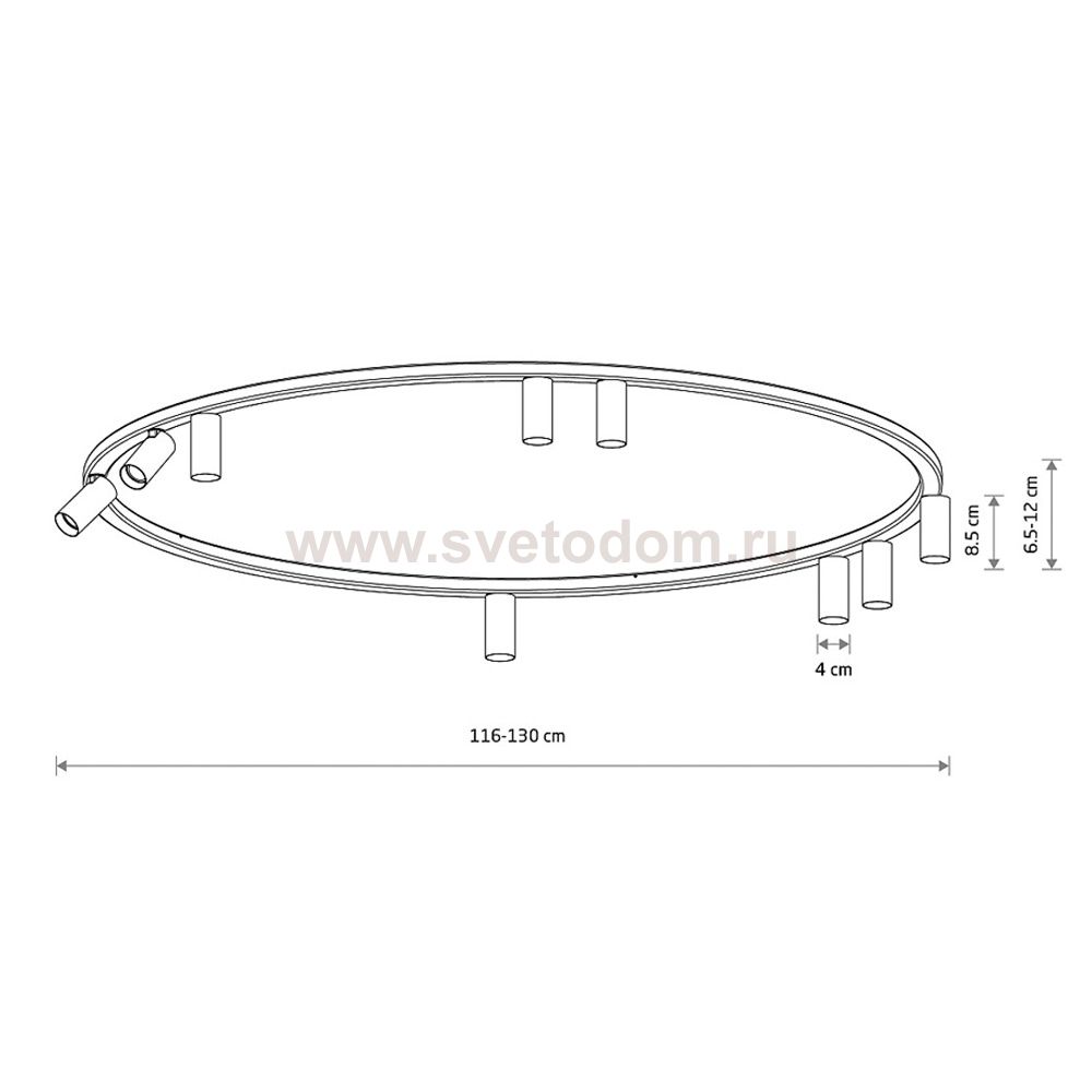 Потолочная люстра Nowodvorski Fourty Round IX Black (Cерия Fourty IX, Модель круглая, Цвет Черный) арт. 11950