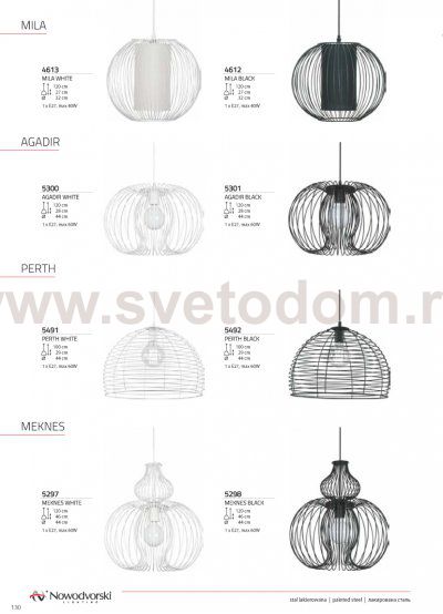 Люстра подвесная Nowodvorski MILA BLACK 4612