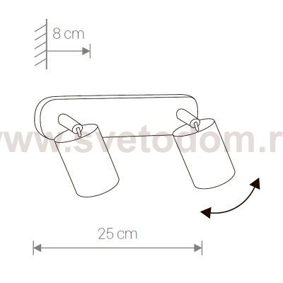 Светильник поворотный на 2 лампы GU10 Nowodvorski EYE SPOT GRAPHITEE II 6135 черный