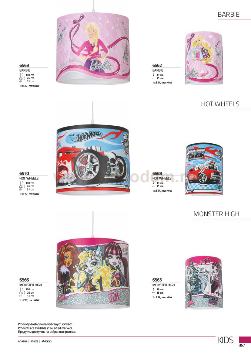 Люстра подвесная Nowodvorski BARBIE 6563