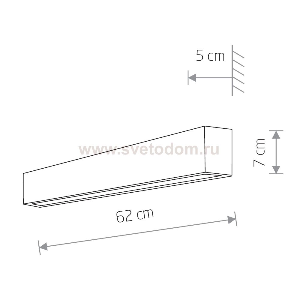 Настенный светильник Nowodvorski Straight Wall LED S 7562