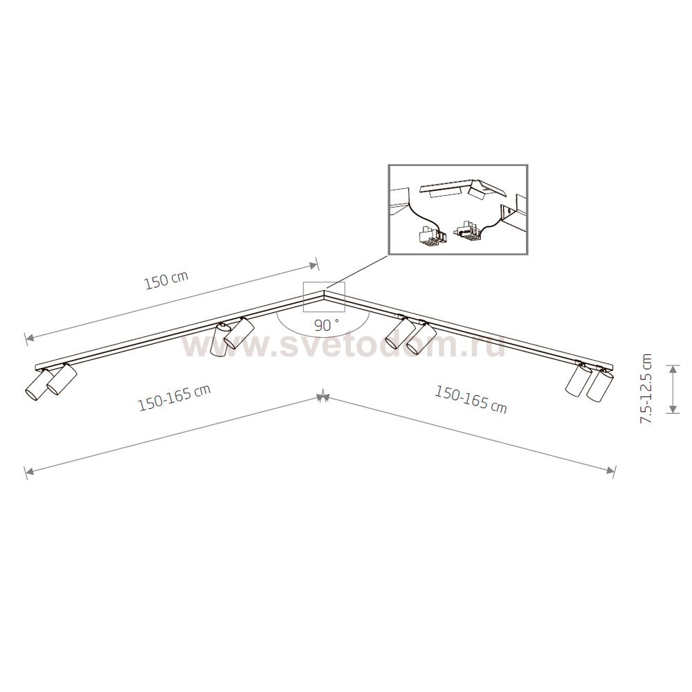 Спот Nowodvorski Mono Corner 2x150 7751