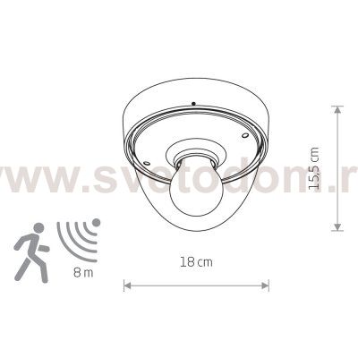 Настенно-потолочныйк с датчиком движения Nowodvorski Nook Sensor 7968