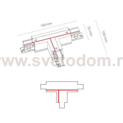 Коннектор T-образный правый 1 Nowodvorski Ctls Power 8241