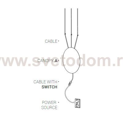 Кабель 1,5 м. с выключателем Nowodvorski Cameleon Cable with switch 8612