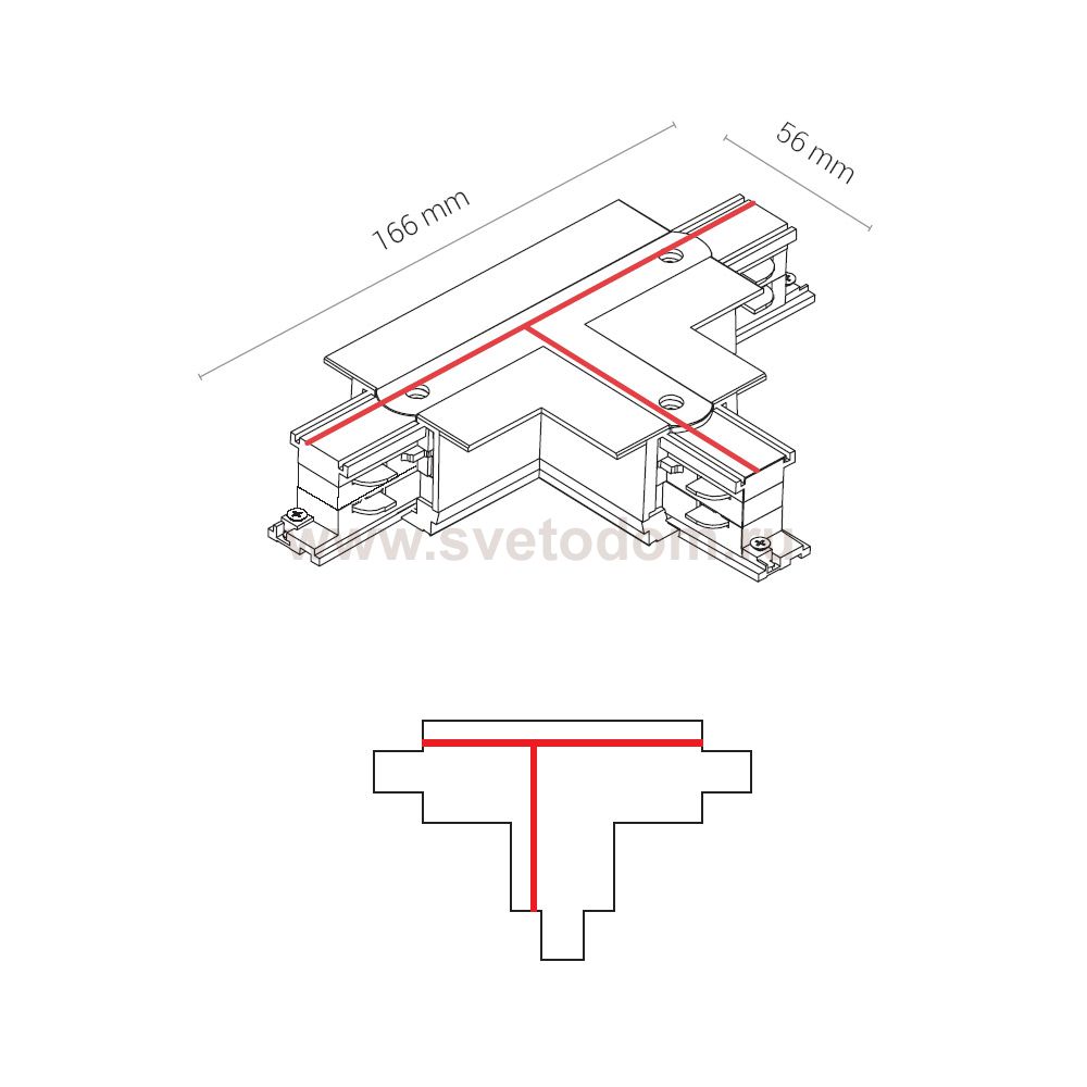 Коннектор T-образный правый 2 Nowodvorski Ctls Power 8681