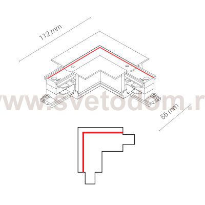 Коннектор L-образный левый Nowodvorski Ctls Power 8684