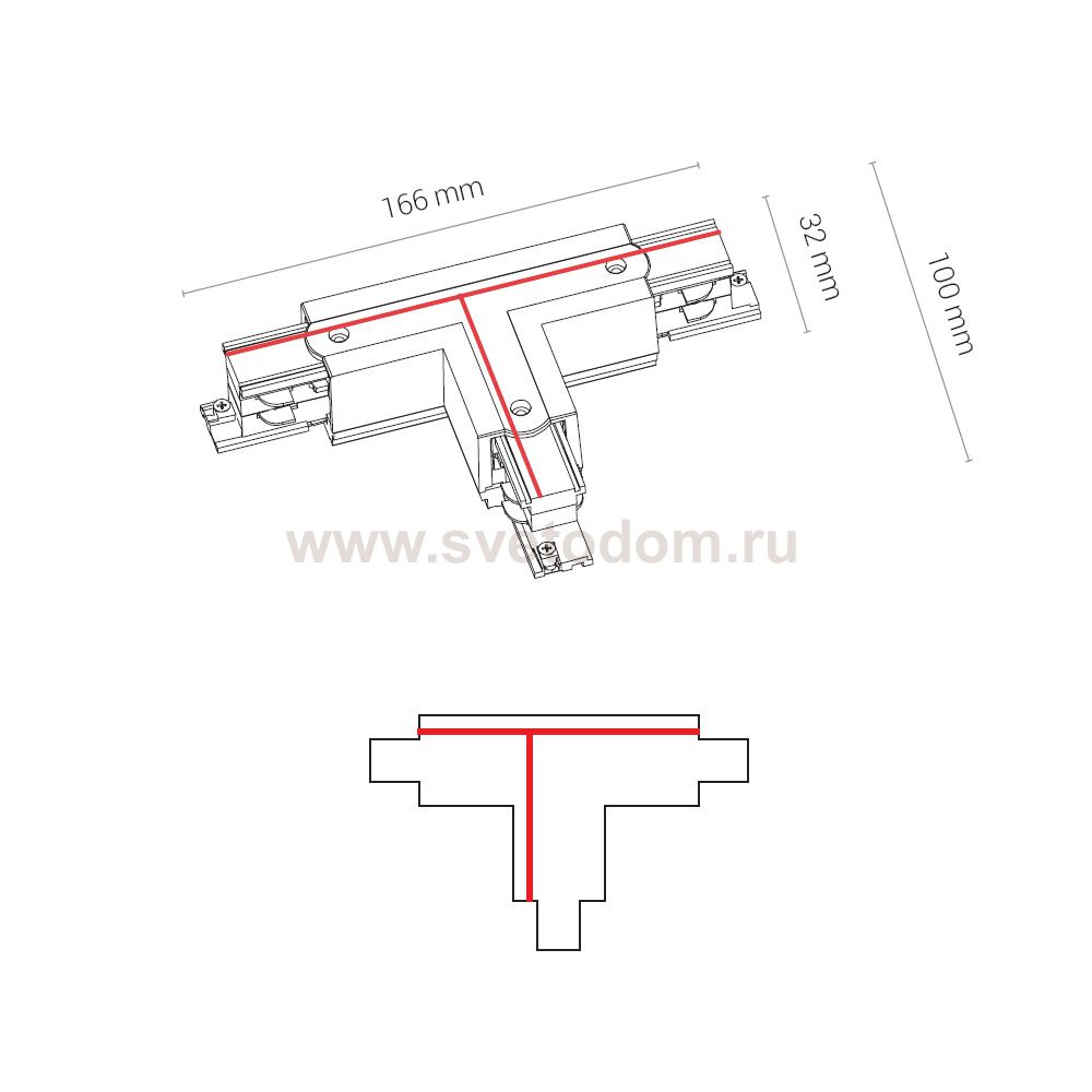 Коннектор T-образный правый 2 Nowodvorski Ctls Power 8704