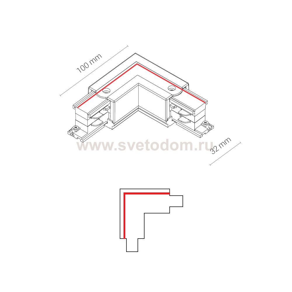 Коннектор L-образный левый Nowodvorski Ctls Power 8705