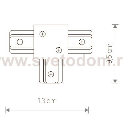 Трековая система Nowodvorski PROFILE RECESSED T-CONNECTOR BLACK 8835