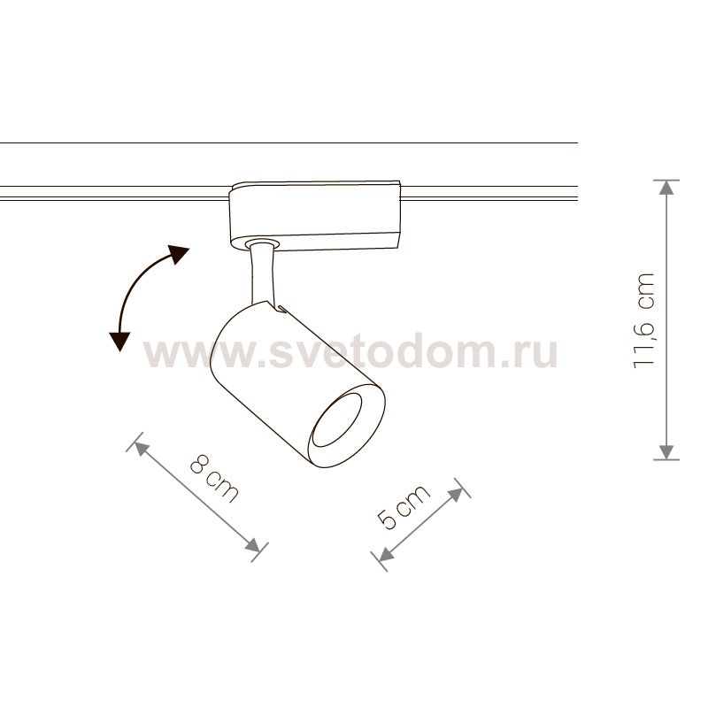Светильник для трековой системы Nowodvorski PROFILE IRIS LED BLACK 7W, 3000K 8996