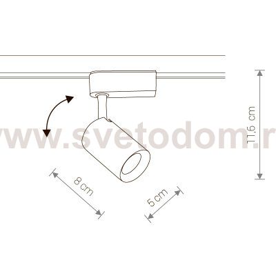 Светильник для трековой системы Nowodvorski PROFILE IRIS LED BLACK 7W, 3000K 8996