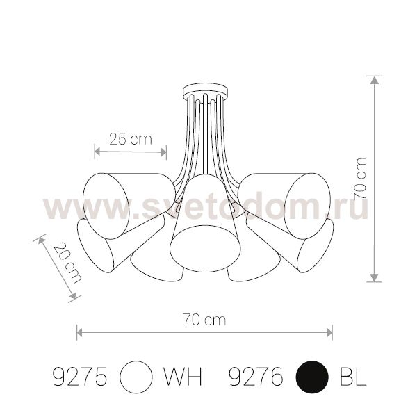 Люстра потолочная Nowodvorski FLEX SHAD BLACK VII 9276