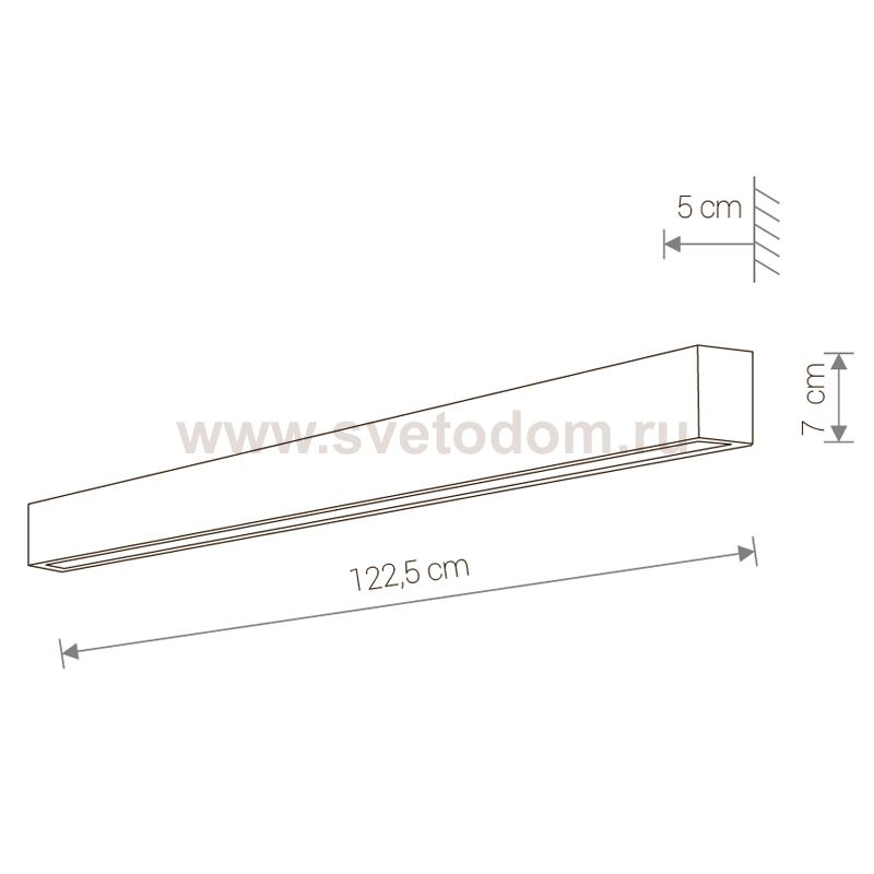 Светильник настенный Nowodvorski STRAIGHT WALL LED GRAPHITEE L 9616