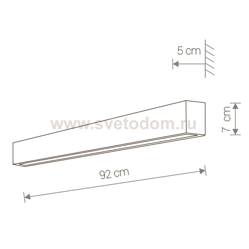 Светильник настенный Nowodvorski STRAIGHT WALL LED GRAPHITEE M 9617