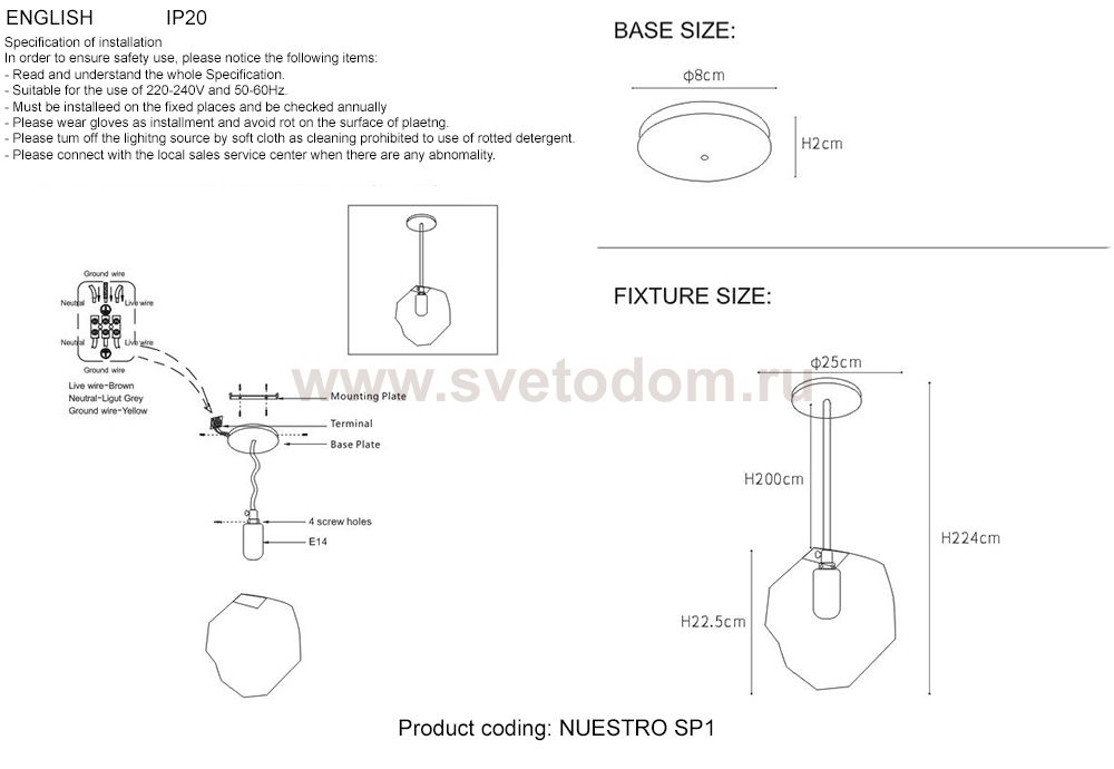 Crystal lux NUESTRO SP1 GOLD/TRANSPARENT