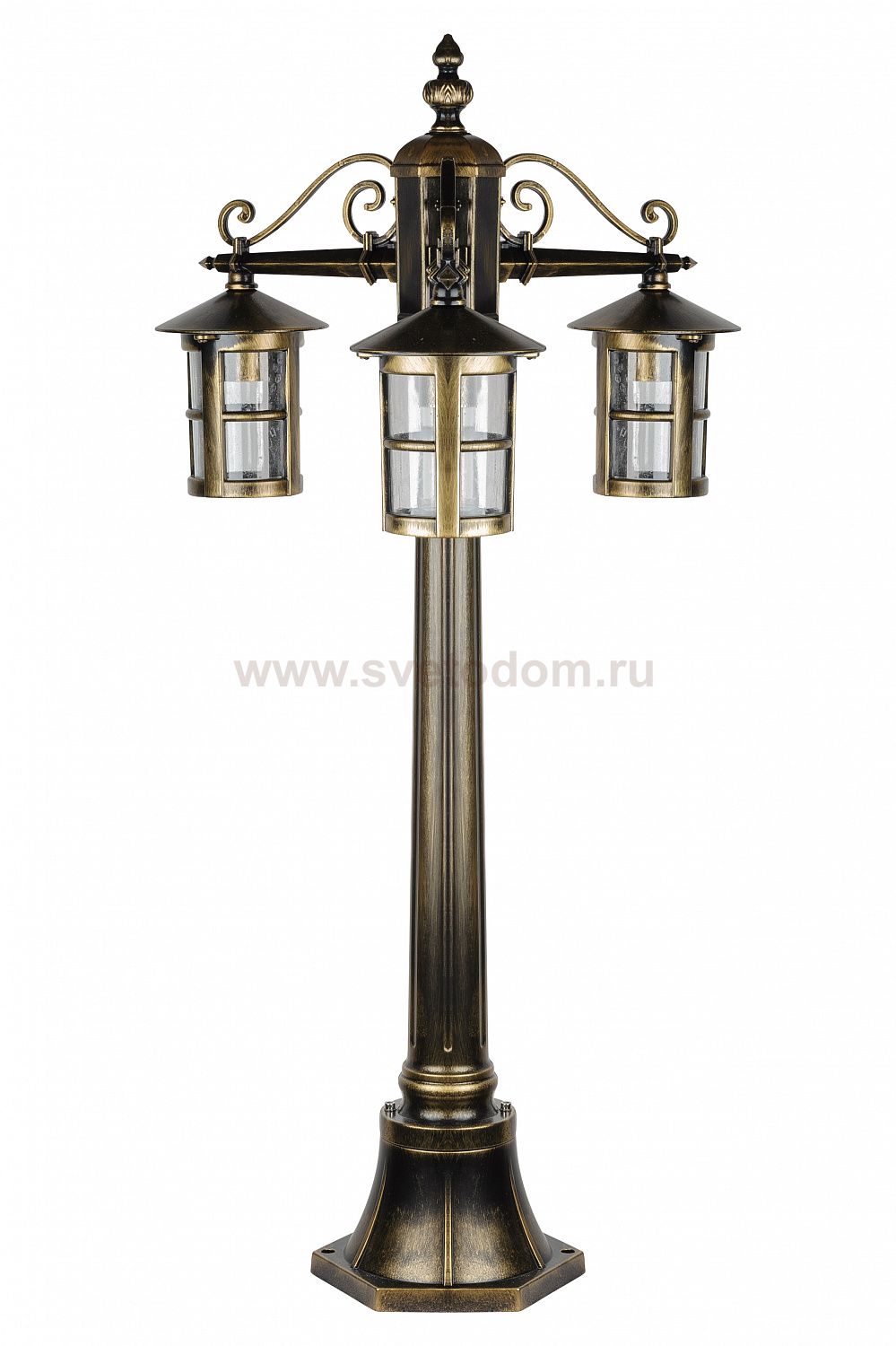 Светильник столб уличный 3 фонаря Oasis Light 15807B Gb
