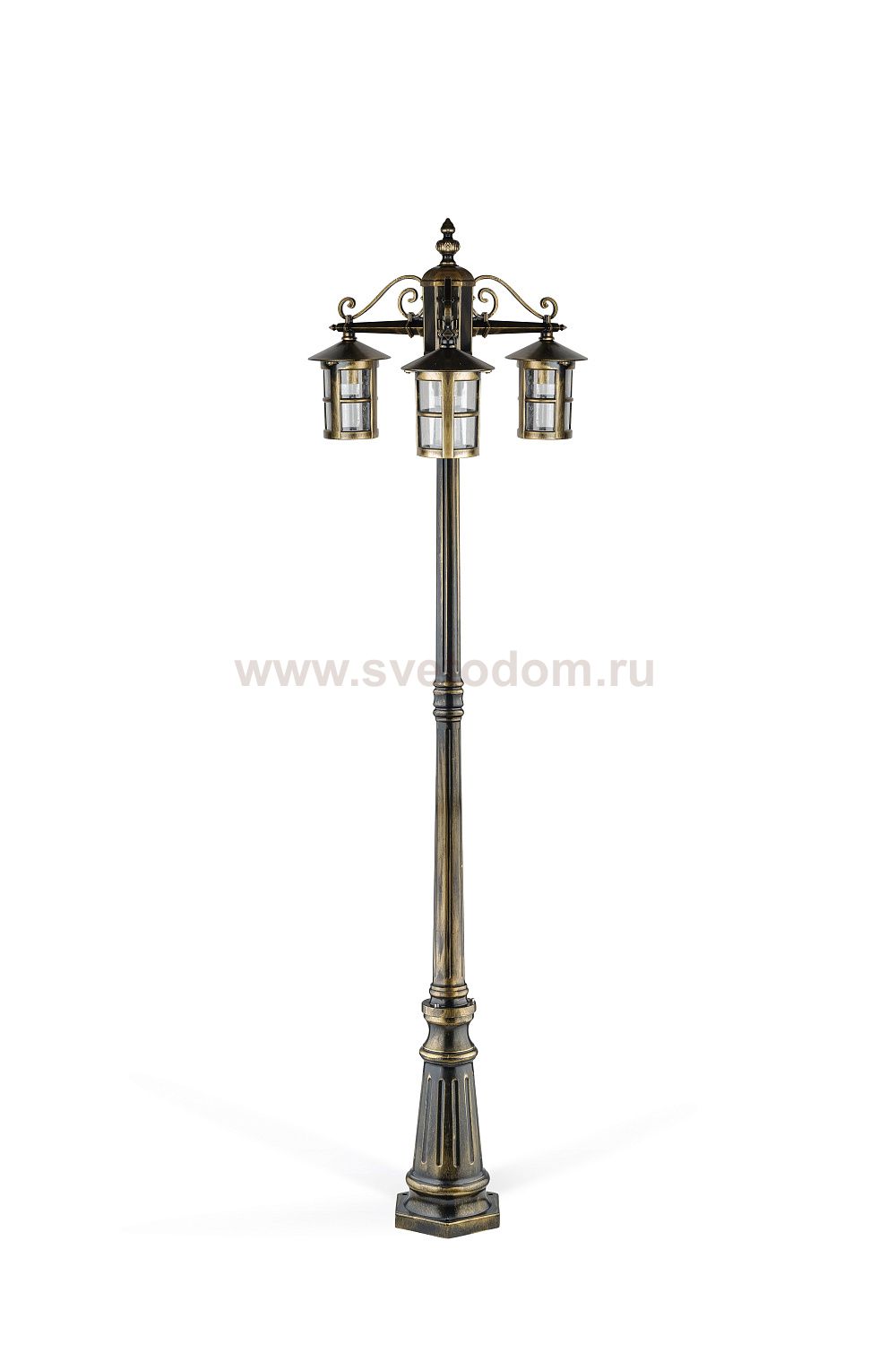 Светильник столб уличный 3 фонаря Oasis Light 15809B Gb