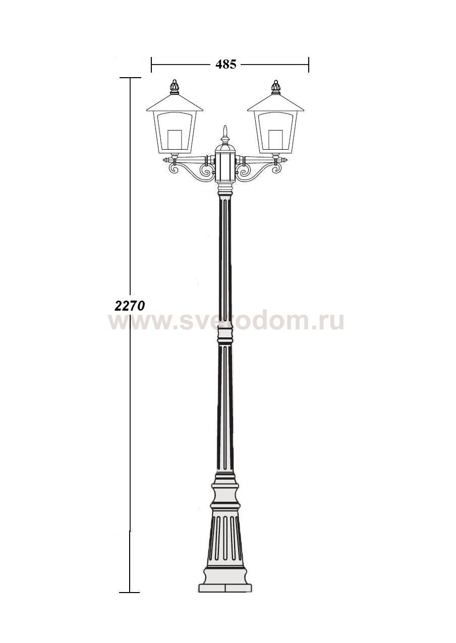 Светильник столб уличный 1 фонарь Oasis Light 15909 Gb