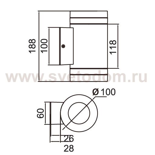 Светильник настенный 2 луча Oasis Light 6046 Cb