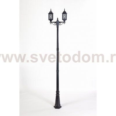 Светильник столб уличный 2 фонаря Oasis Light 64810SA 21 Bl