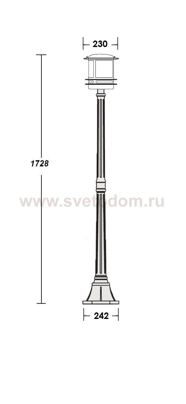 Светильник столб уличный 1 фонарь Oasis Light 68308 Bl opal