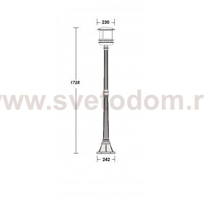 Светильник столб уличный 1 фонарь Oasis Light 68308 Bl opal