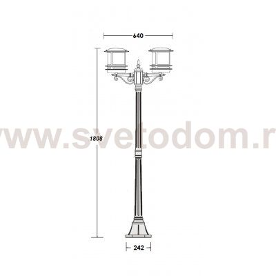 Светильник столб уличный 2 фонаря Oasis Light 68308A Bl smoke