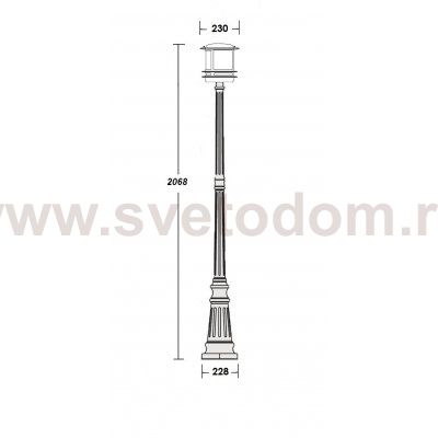 Светильник столб уличный 1 фонарь Oasis Light 68309 Bl opal