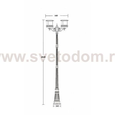 Светильник столб уличный 2 фонаря Oasis Light 68310A 18 Bl smoke