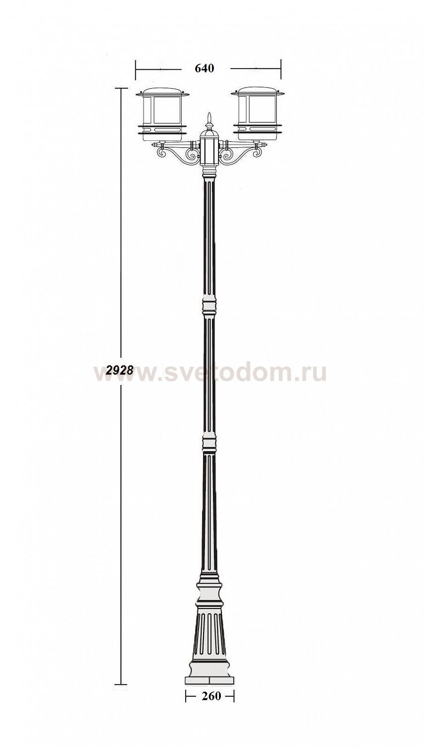 Светильник столб уличный 2 фонаря Oasis Light 68310A 21 Bl opal