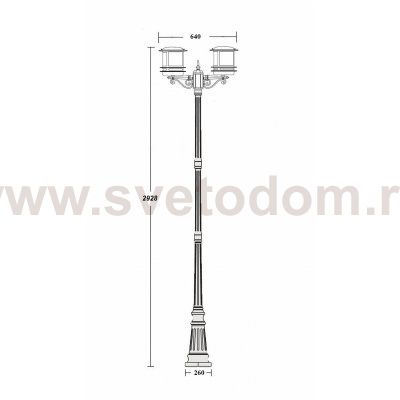 Светильник столб уличный 2 фонаря Oasis Light 68310A 21 Bl opal