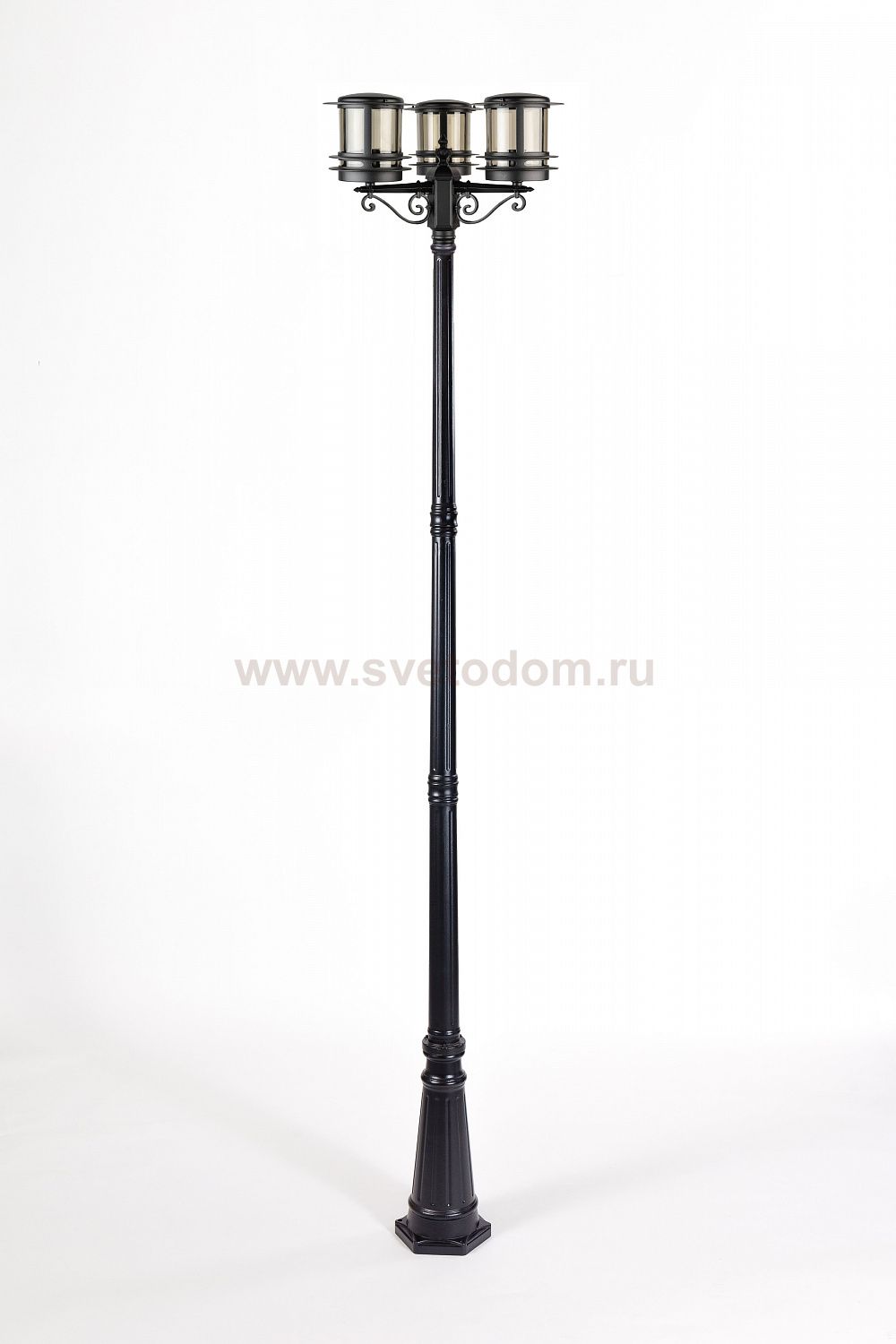 Светильник столб уличный 3 фонаря Oasis Light 68310B 21 Bl smoke