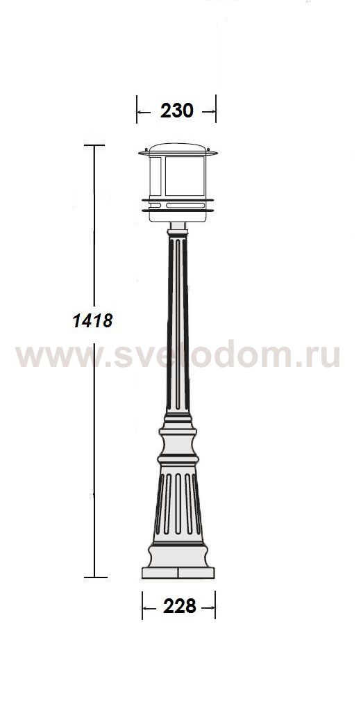 Светильник столб уличный 1 фонарь Oasis Light 68311 Bl smoke