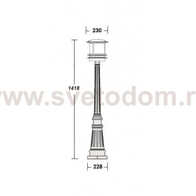 Светильник столб уличный 1 фонарь Oasis Light 68311 Bl smoke