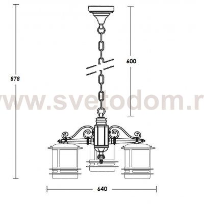 Люстра 3 рожка Oasis Light 68370/3 Bl smoke