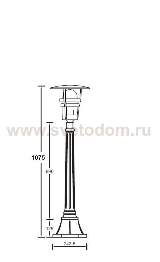 Светильник столб уличный 1 фонарь Oasis Light 68907 Bl