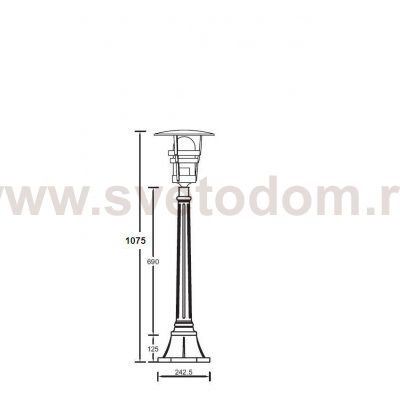 Светильник столб уличный 1 фонарь Oasis Light 68907 Bl