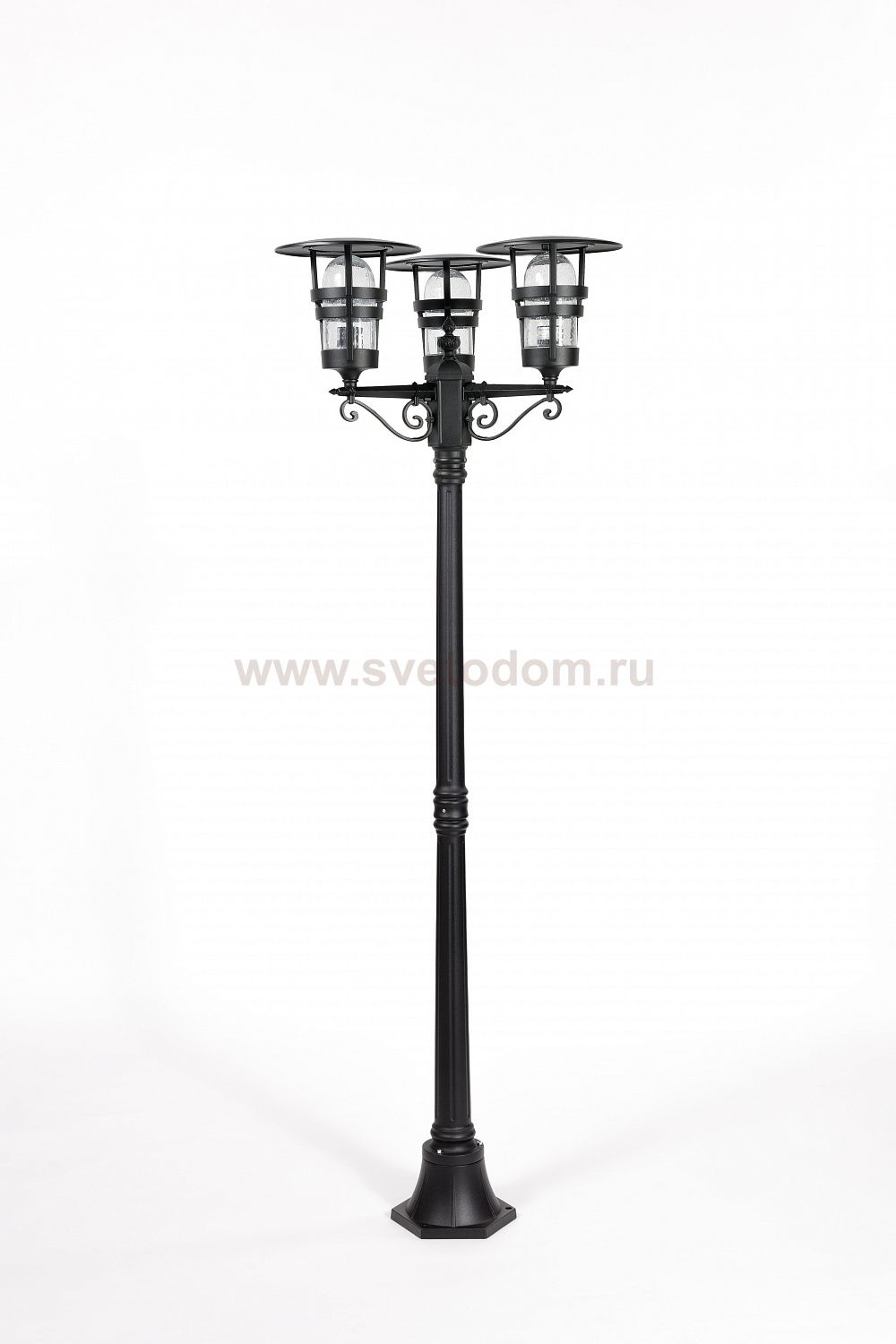 Светильник столб уличный 3 фонаря Oasis Light 68908B Bl