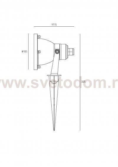 Светильник наземный с колышком Oasis Light 77165