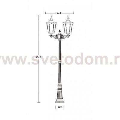 Светильник столб уличный 2 фонаря Oasis Light 79709LA Bl