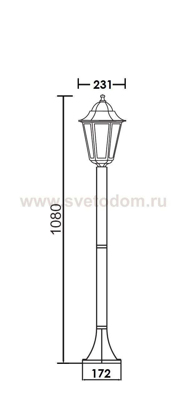 Светильник столб уличный 1 фонарь Oasis Light 79806E Bl