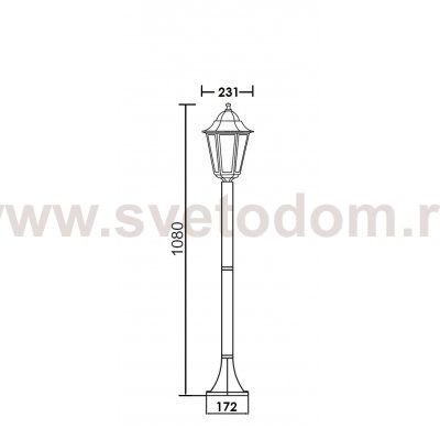 Светильник столб уличный 1 фонарь Oasis Light 79806E Bl