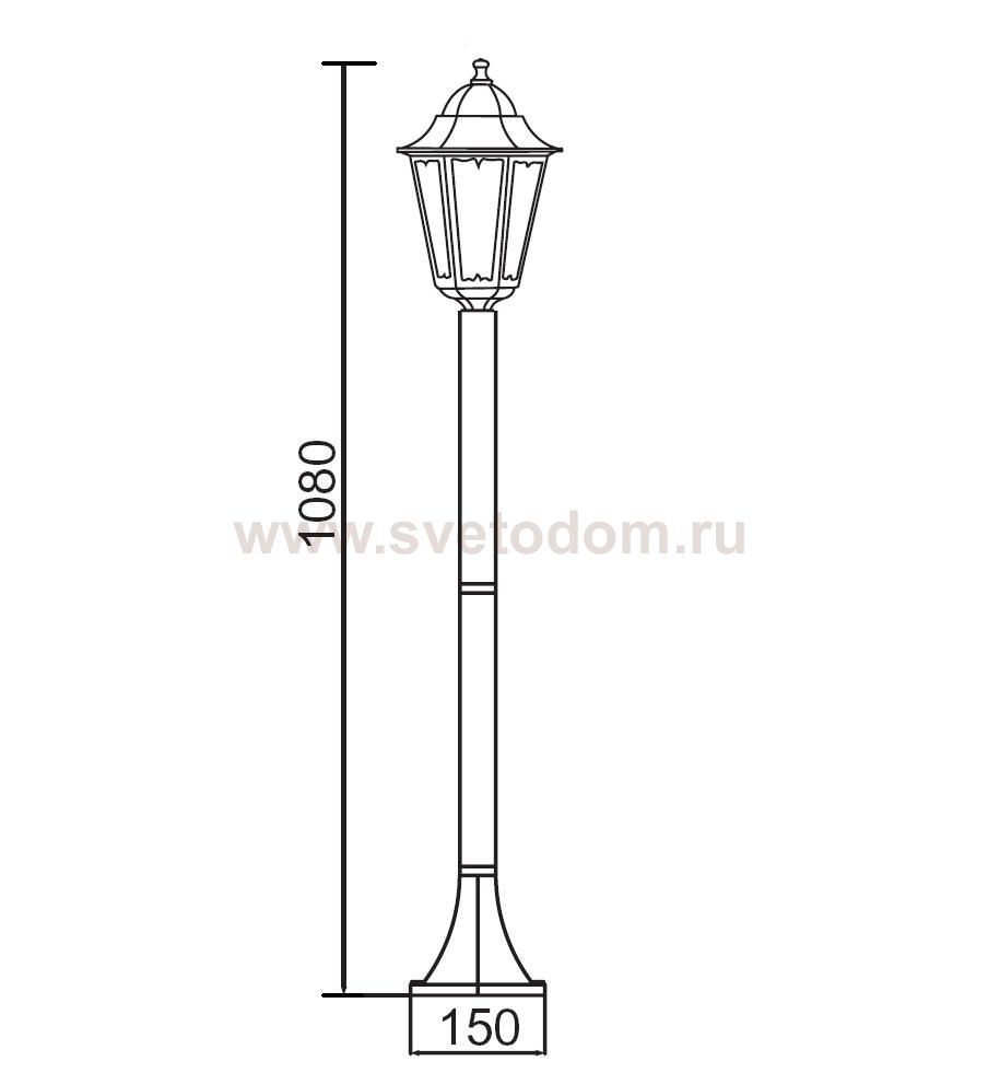 Светильник столб уличный 1 фонарь Oasis Light 79806M Gb