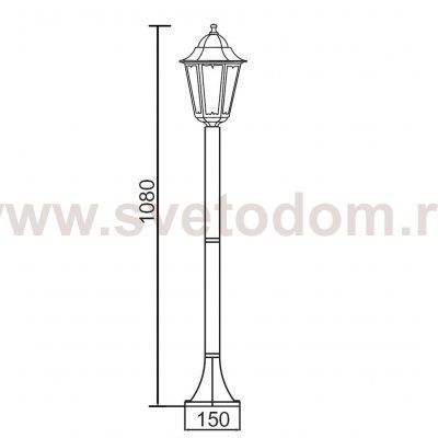 Светильник столб уличный 1 фонарь Oasis Light 79806M Gb