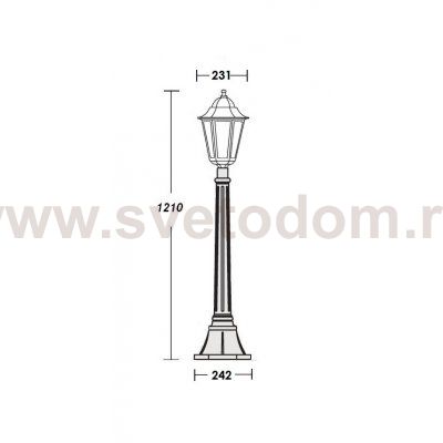 Светильник столб уличный 1 фонарь Oasis Light 79807E Bl